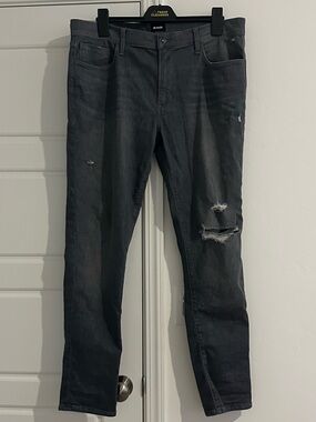 Hudson Jeans Slim Distressed Charcoal Black Jeans